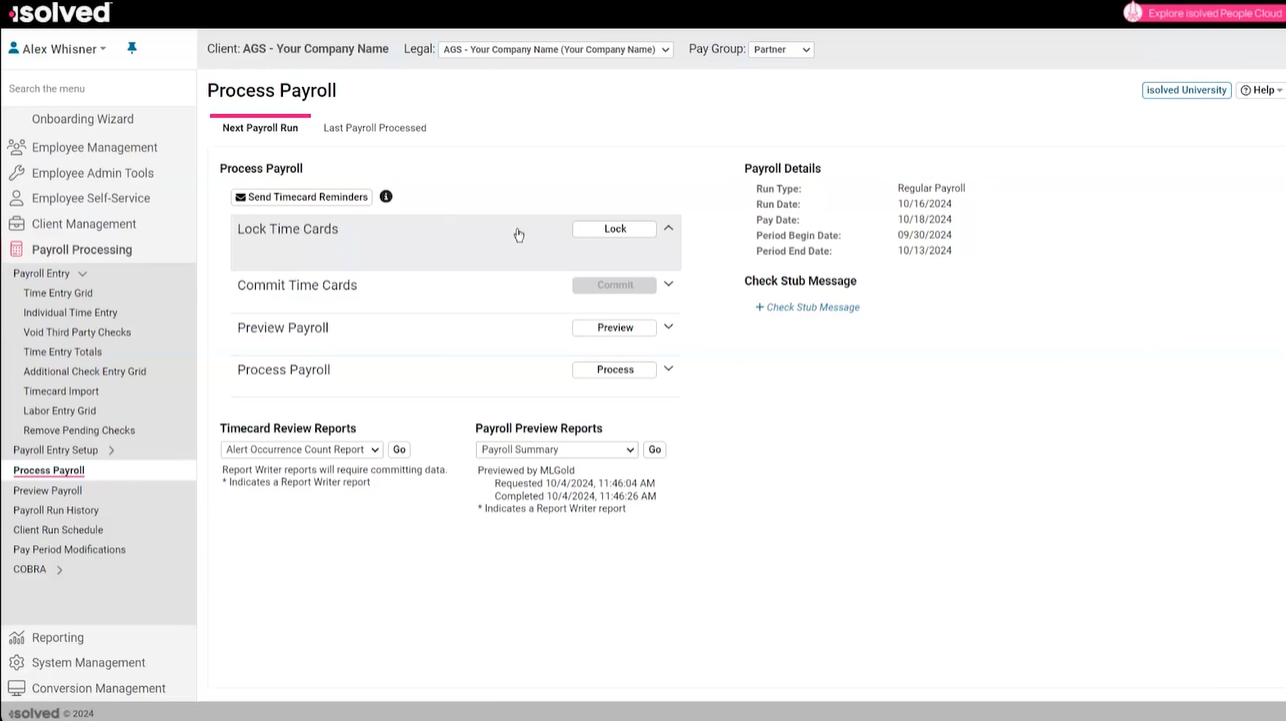 Payroll with isolved